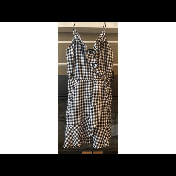 Gingham Ruffle Wrap Dress - Picture 2 of 6